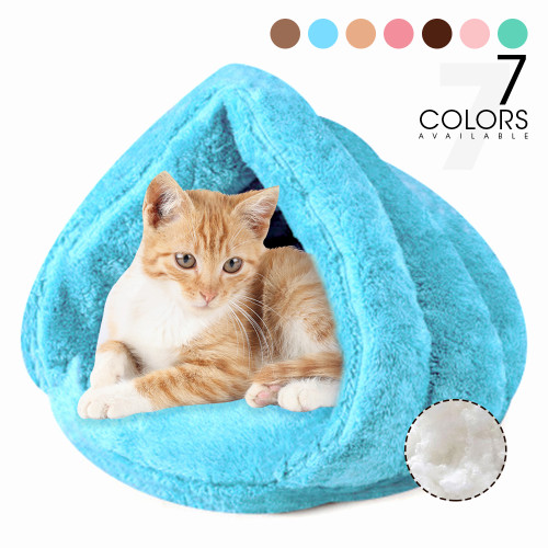 Plush Litter Triangular Tent House Mat Cushion Pet Bed