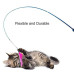 Interactive Retractable Multi Feather Teaser and Exerciser for Cat and Kitten