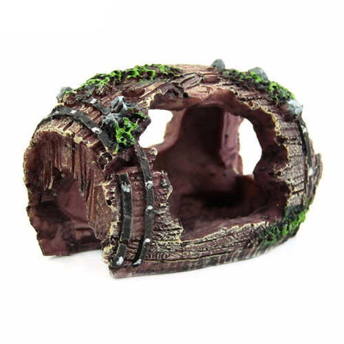 Resin Ornaments Decorations Artificial Barrel Cave Landscaping For Aquarium Accessories